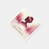 Silver Plum Lace Gown Boho Burgundy Quinceanera Serviette (Ecke)