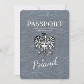 Silver Poland Passport Hochzeitseinladung Einladung (Rückseite)