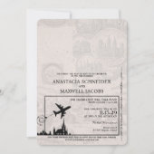 Silver Poland Passport Hochzeitseinladung Einladung (Vorderseite)