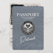 Silver Poland Passport Save the Date (Vorne/Hinten)