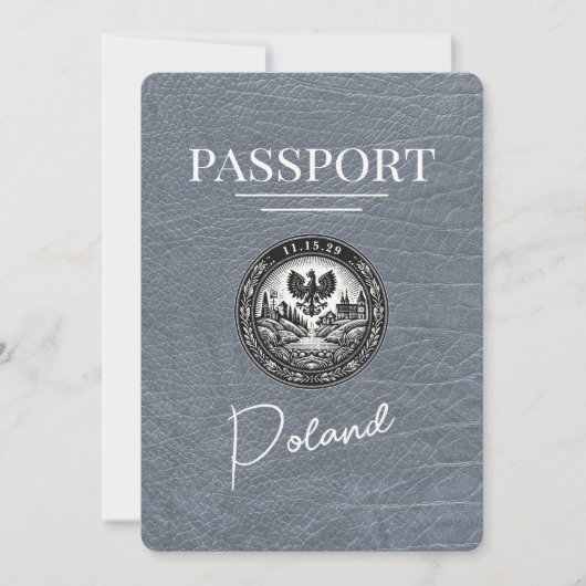 Silver Poland Passport Save the Date (Vorderseite)
