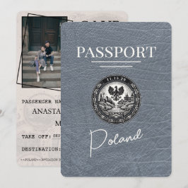 Silver Poland Passport Save the Date