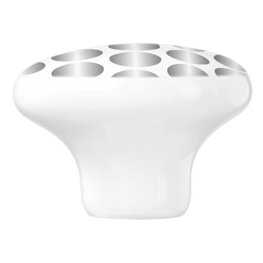 Silver Polka Dot Design Keramikknauf (Seitenansicht)