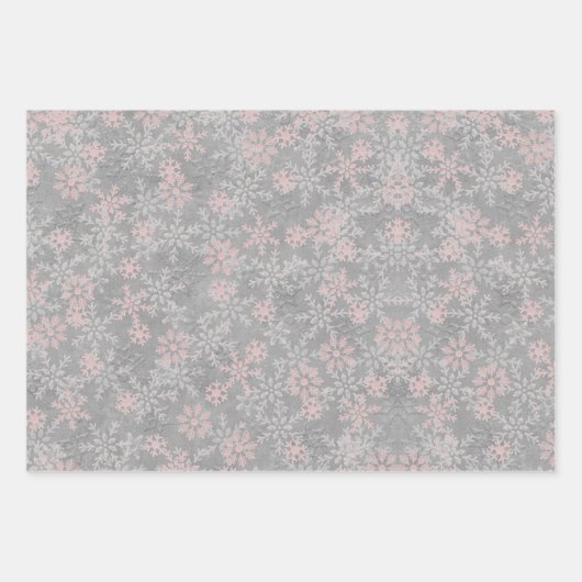 Silver Polka Dot Silver Christmas Trees Schneefloc Geschenkpapier Set (Vorderseite 3)