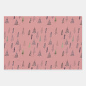 Silver Polka Dot Silver Christmas Trees Schneefloc Geschenkpapier Set (Vorderseite 2)