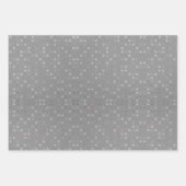 Silver Polka Dot Silver Christmas Trees Schneefloc Geschenkpapier Set (Vorderseite)