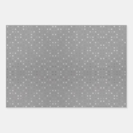 Silver Polka Dot Silver Christmas Trees Schneefloc Geschenkpapier Set