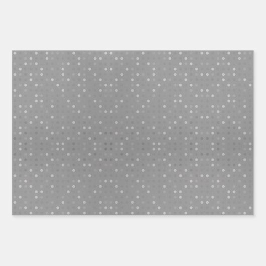 Silver Polka Dot Silver Christmas Trees Schneefloc Geschenkpapier Set (Vorderseite)