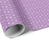 Silver Polka Dots auf Lila Wrapping Paper Geschenkpapier (Rolleneckpunkt)