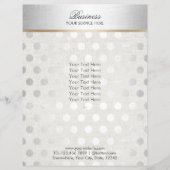 Silver Polka Dots Classy Linen Salon Wellness-Cent Flyer (Vorne)