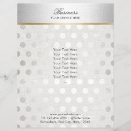 Silver Polka Dots Classy Linen Salon Wellness-Cent Flyer