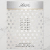 Silver Polka Dots Classy Linen Salon Wellness-Cent Flyer (Vorne)