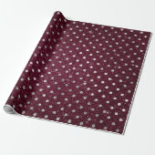 Silver Polka Dots Gray Glitzer Beet Burgundy Geschenkpapier (Ungerollt)