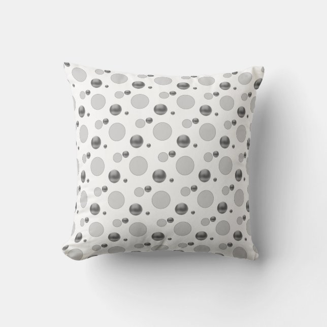 Silver Polka Dots Kissen (Vorderseite)