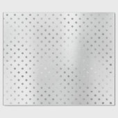Silver Polka Dots Monochromatisches Graues Stahl S Geschenkpapier (Flach)