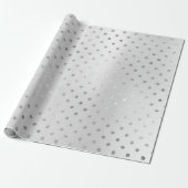 Silver Polka Dots Monochromatisches Graues Stahl S Geschenkpapier (Ungerollt)