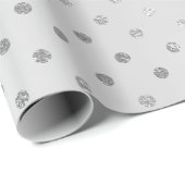 Silver Polka Dots Monochromatisches Graues Stahl S Geschenkpapier (Rolleneckpunkt)