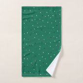 Silver Polka Dots on Green Badhandtuch Set (Handtuch)