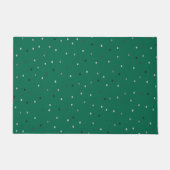 Silver Polka Dots on Green Fußmatte (Vorderseite)