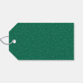 Silver Polka Dots on Green Geschenkanhänger (Rückseite Horizontal)