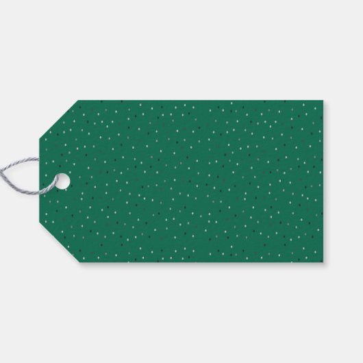 Silver Polka Dots on Green Geschenkanhänger (Rückseite Horizontal)