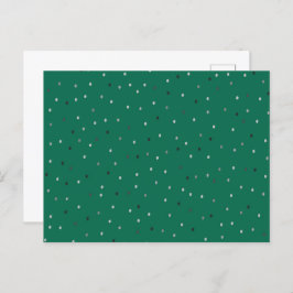 Silver Polka Dots on Green Postkarte