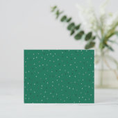 Silver Polka Dots on Green Postkarte (Stehend Vorderseite)