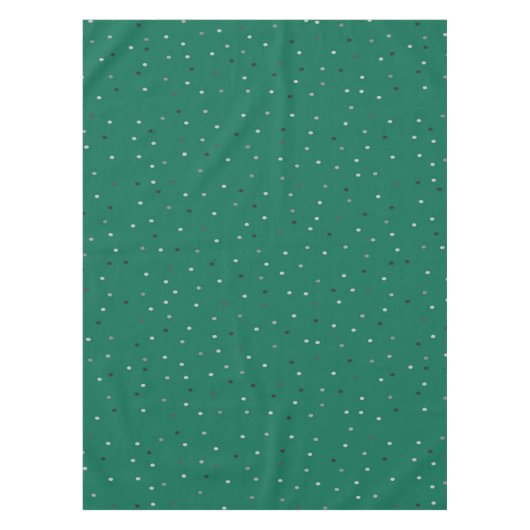 Silver Polka Dots on Green Tischdecke (Vorderseite)