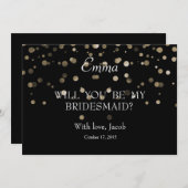 Silver Polka Dots werden Sie meine Bridesmaid sein Einladung (Vorne/Hinten)