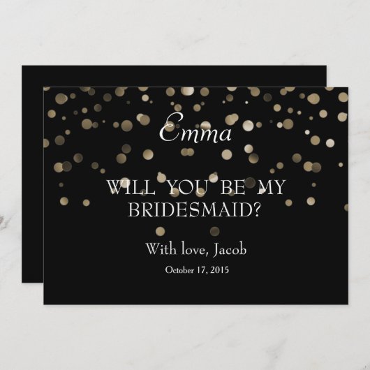 Silver Polka Dots werden Sie meine Bridesmaid sein Einladung (Vorne/Hinten)