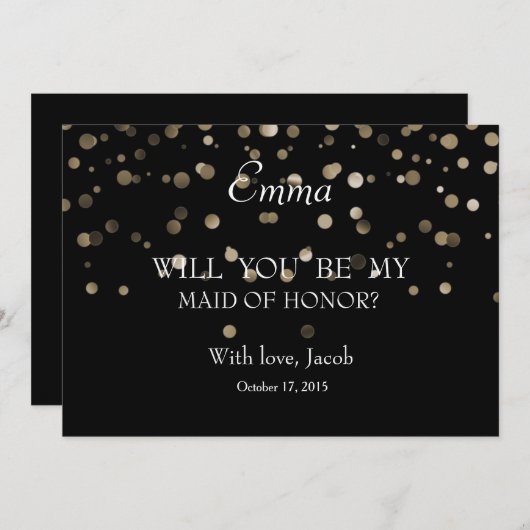 Silver Polka Dots werden Sie meine TRAUZEUGIN sein Einladung (Vorne/Hinten)