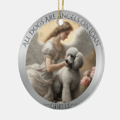 Silver Poodle Angel Personalisiert Memorial Keramik Ornament (Links)