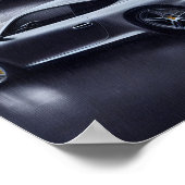 Silver Porsche Car auf der Rainy Night Poster (Ecke)