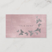 Silver Powder Blush Ballett Pink Butterfly Vip Visitenkarte (Vorderseite)