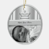Silver Princess Crown Baby Girl Foto Ornament (Links)