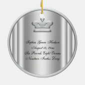 Silver Princess Crown Baby Girl Foto Ornament (Hinten)