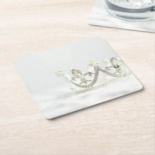 Silver Princess Crown Rechteckiger Pappuntersetzer (angewinkelt)