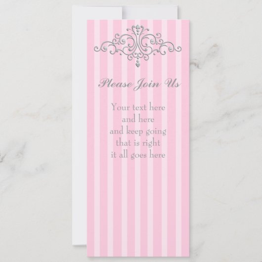 Silver Princess Filigree Einladung (Vorderseite)