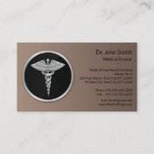 Silver Professional Caduceus Medical Reminder Terminkarte (Vorderseite)