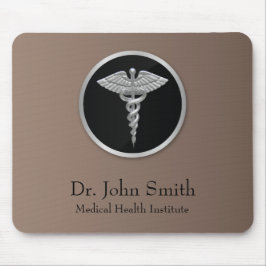 Silver Professional Medical Caduceus - Mousepad