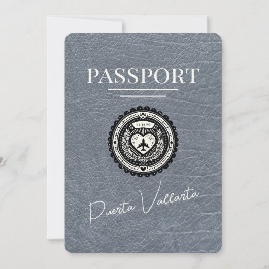 Silver Puerta Vallarta Passport Save The Date (Vorderseite)