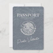 Silver Puerta Vallarta Passport Wedding Einladung (Rückseite)