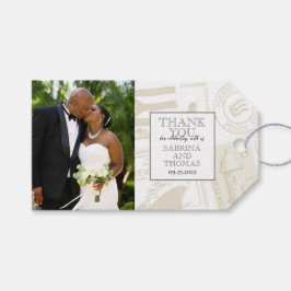 Silver Puerto Rico Wedding Foto Gift Tags Geschenkanhänger
