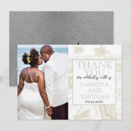 Silver Puerto Rico Wedding Foto Vielen Dank Dankeskarte