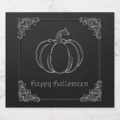 Silver Pumpkin Halloween Alkoholflaschenetikett (Einzelnes Label)