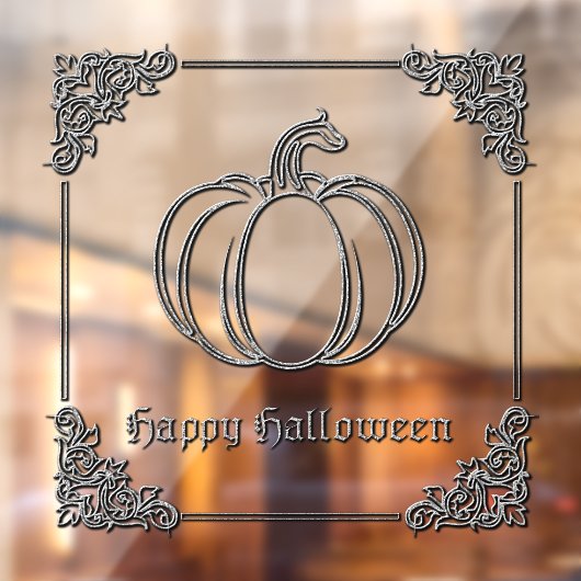 Silver Pumpkin Halloween Fensteraufkleber (Blatt 2)