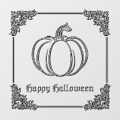 Silver Pumpkin Halloween Fensteraufkleber (Blatt)