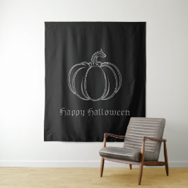 Silver Pumpkin Halloween Foto Background Wandteppich