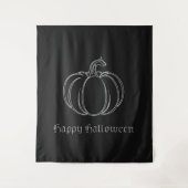 Silver Pumpkin Halloween Foto Background Wandteppich (Vorderseite)