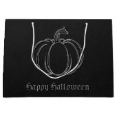 Silver Pumpkin Halloween Große Geschenktüte (Vorderseite)